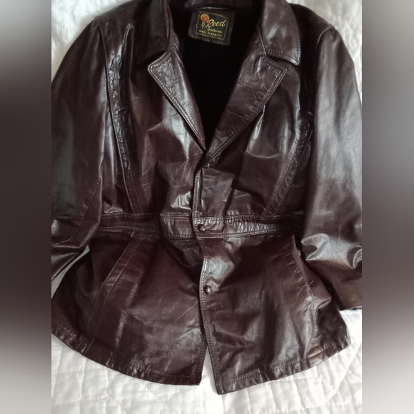 Vintage Reed Sportswear Leather Jacket With Zip Out Liner - Picture 2 of 10